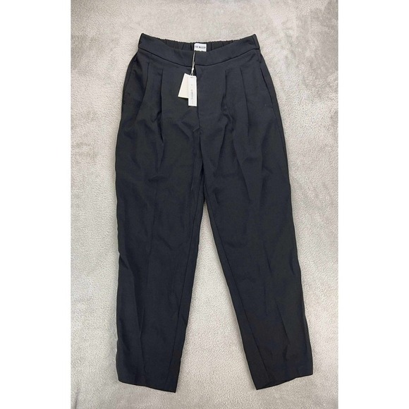 Steve Madden Black Pleated Trousers Elastic Waist Career Casual Pants - Picture 2 of 14